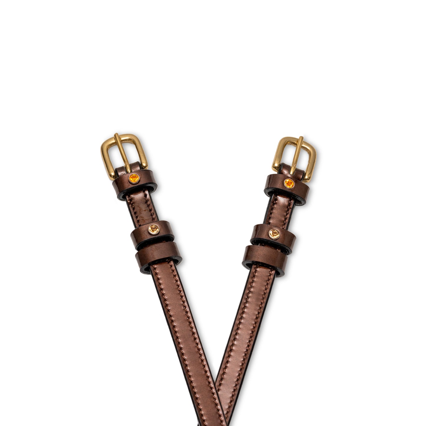 Halter Ego® Catalonia Metallic Bronze Patent Leather Spur Straps
