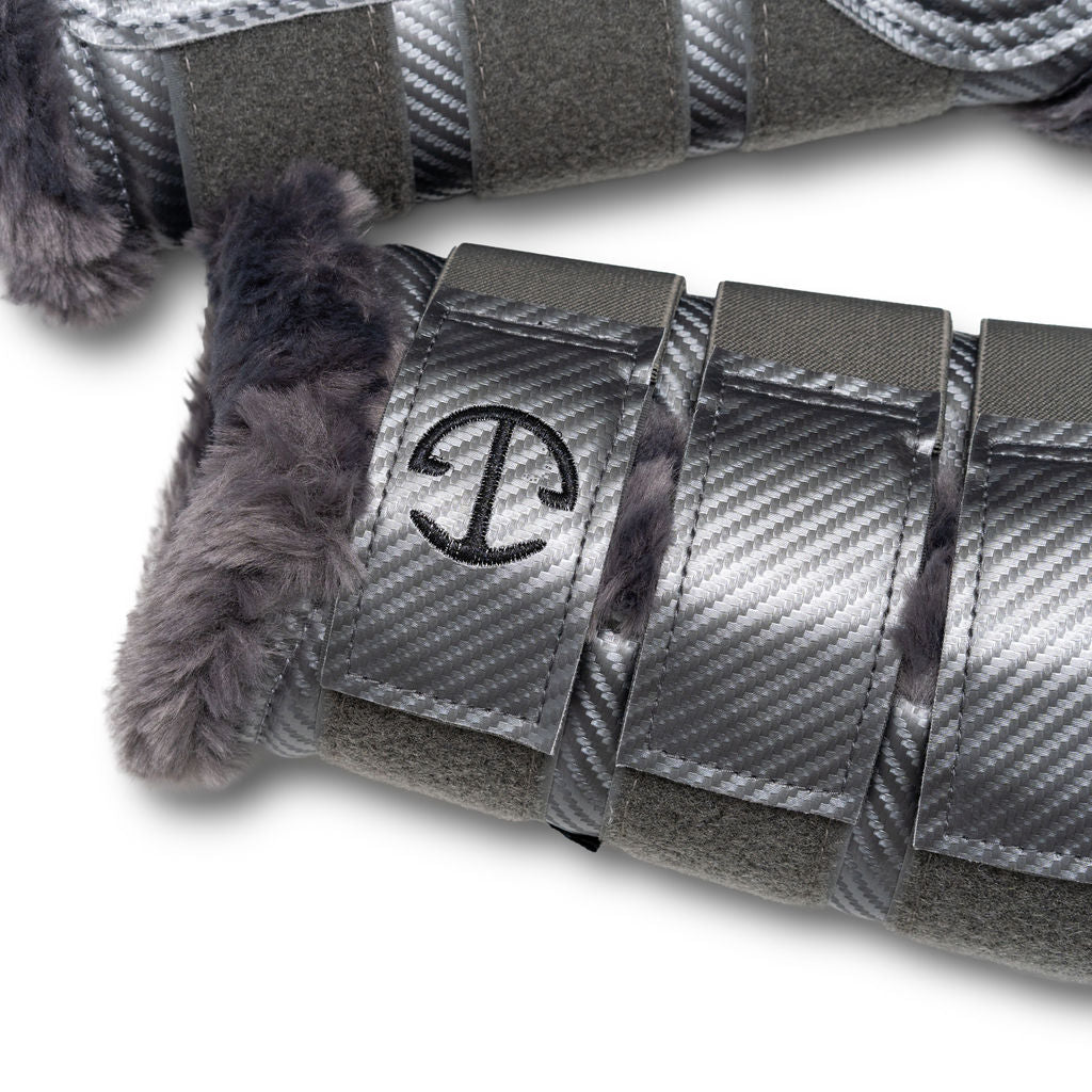 Halter Ego® Metallics Collection: Carbon Tech Brushing Boots - Platinum