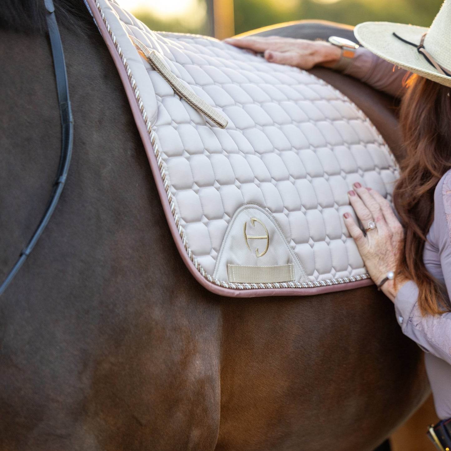Halter Ego® Satin Classic Dressage Saddle Pad - Champagne Taupe