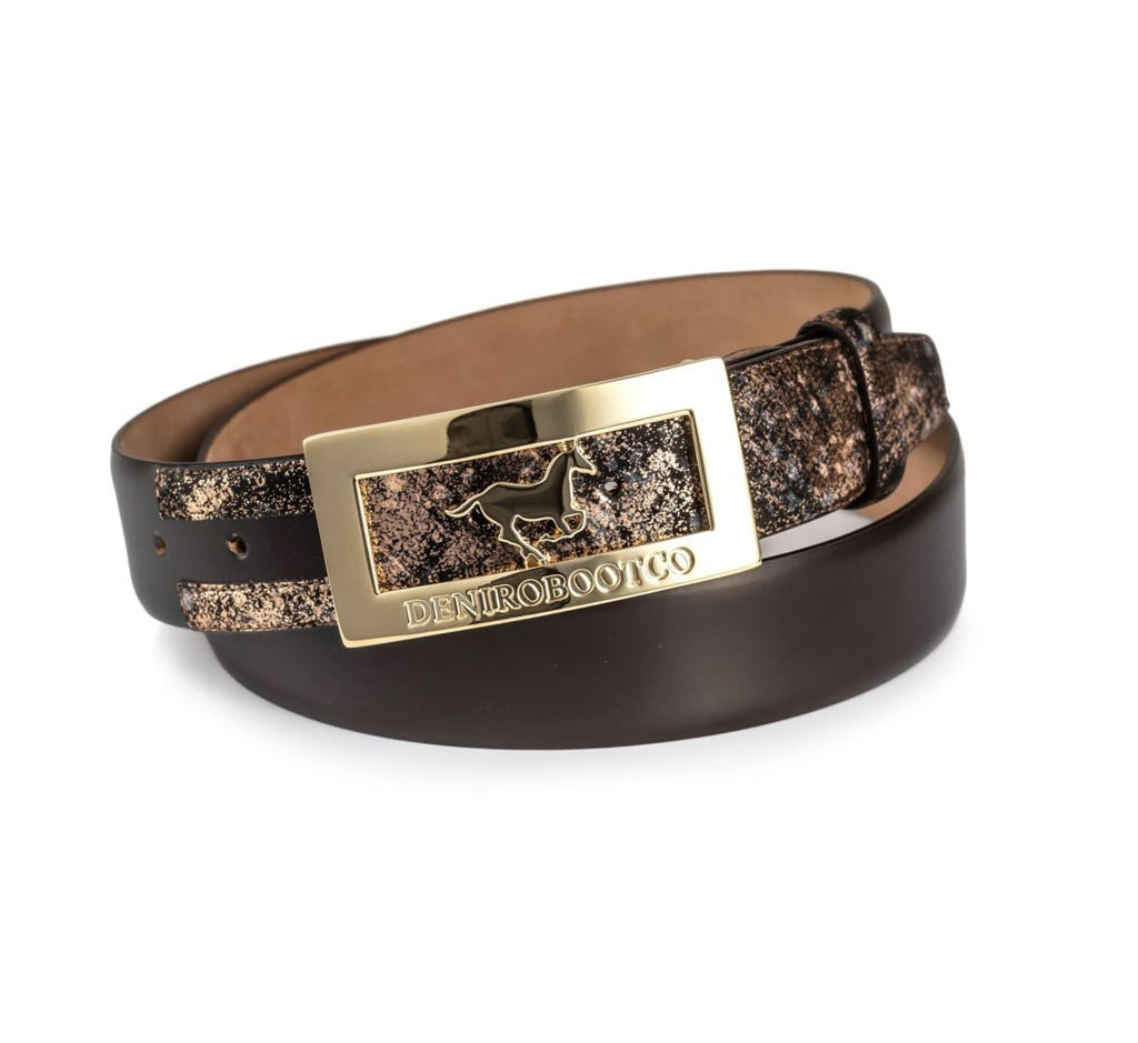 DeNiro Belt 00A - Brushed Po Fondente - Custom Order Deposit