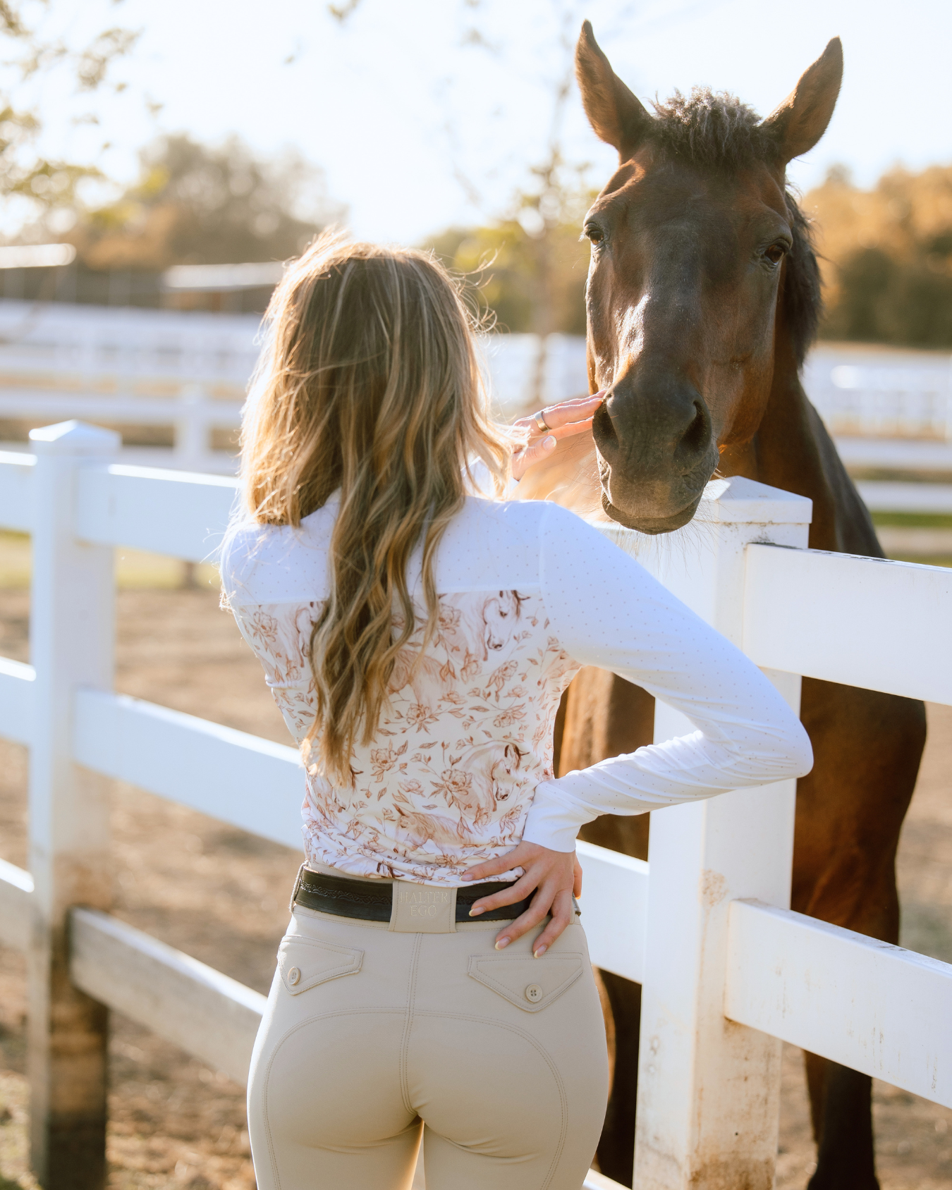D. D. Long Sleeve Capriole Competition Shirt - SEPIA