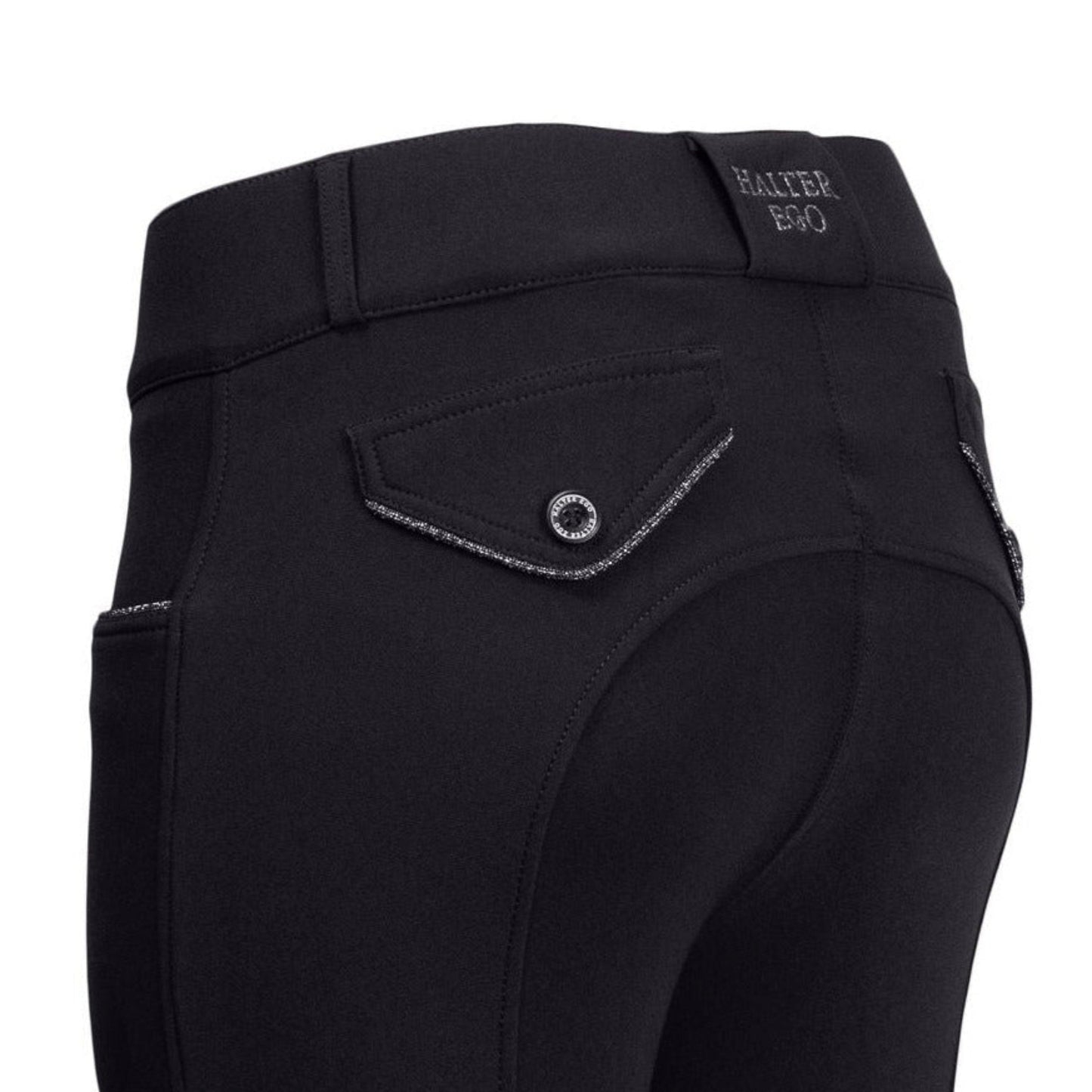 Halter Ego® Evolution Knee Patch Breeches - Black + Anthracite