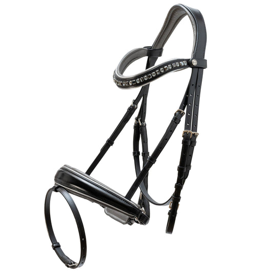 Halter Ego® The Eiffel Tower Black Leather Snaffle Bridle