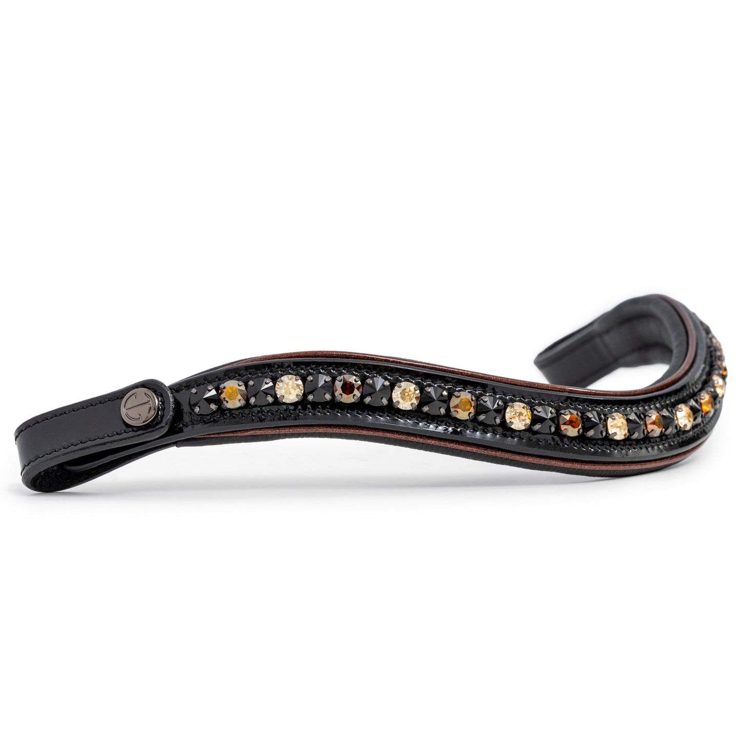 Halter Ego® 🤎 The Aachen Rolled Black Patent Leather Snaffle Bridle
