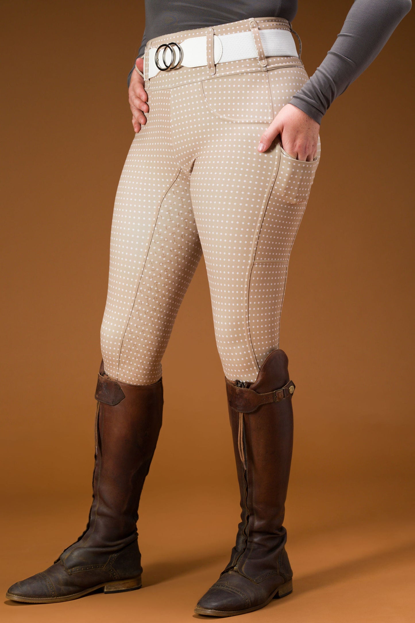Canter Culture - Athletic Breech - Linen & Pearls