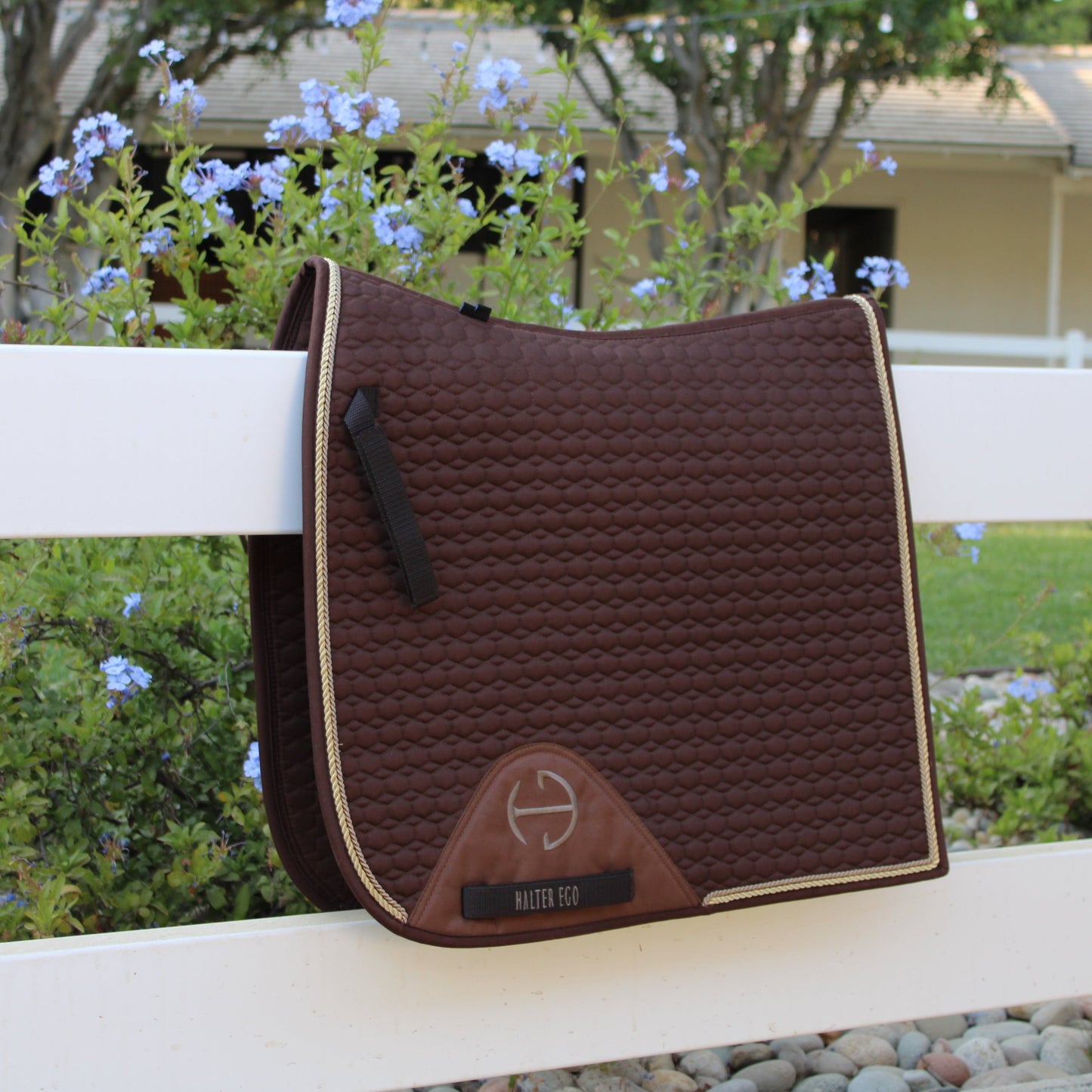 EHalter Ego® uropean Cotton Dressage Saddle Pad - Chocolate