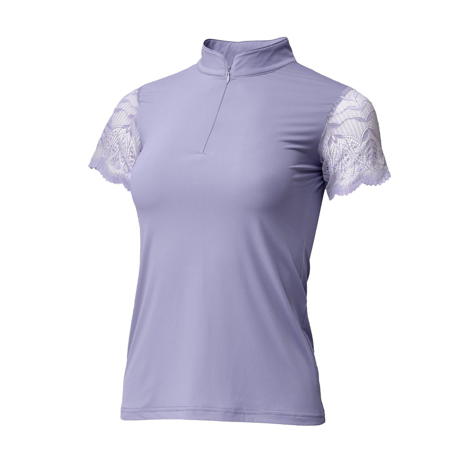 Halter Ego® Charlie Short Sleeve Lace Riding Shirt - Lilac