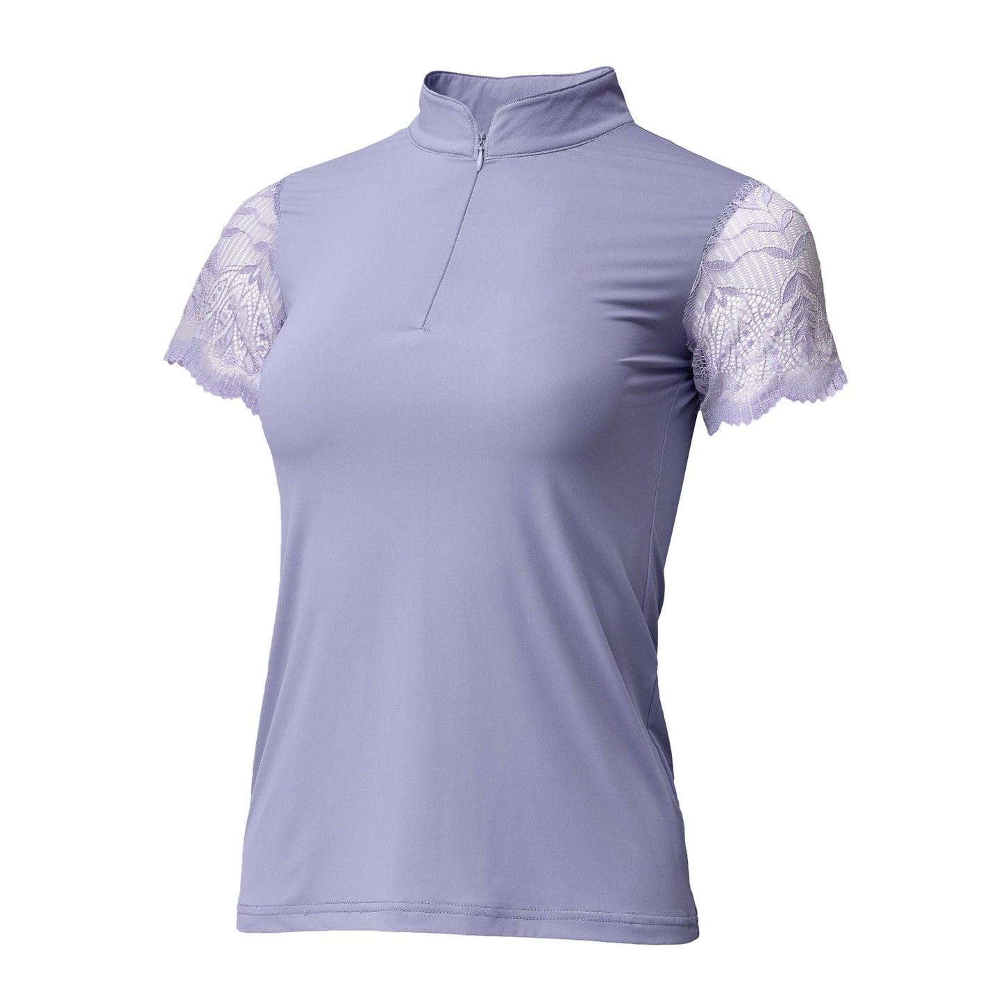 Halter Ego® Charlie Short Sleeve Lace Riding Shirt - Light Amethyst
