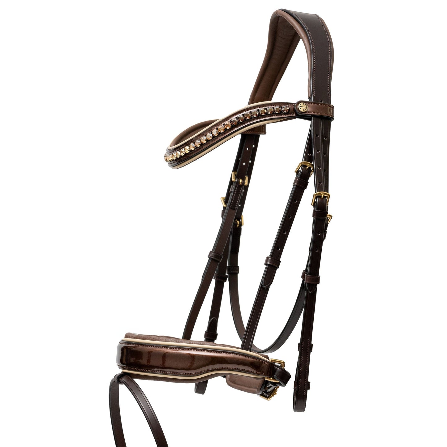Halter Ego® The Catalonia Metallic Bronze Leather Snaffle Bridle with Removable Flash