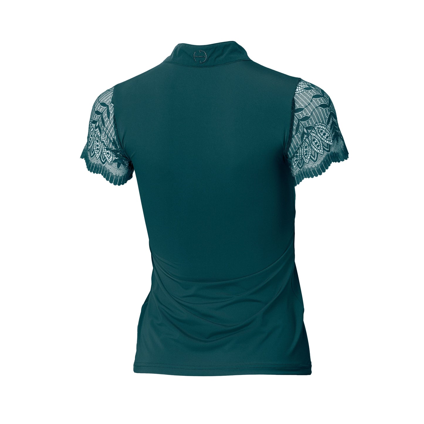 Halter Ego® Charlie Short Sleeve Lace Riding Shirt - Emerald Green
