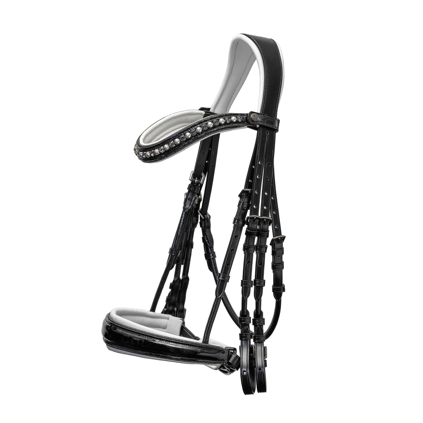 Halter Ego® The Harlow Black Rolled Leather Double Bridle