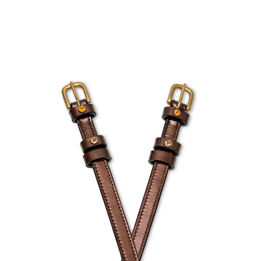 Halter Ego® Catalonia Metallic Bronze Patent Leather Spur Straps