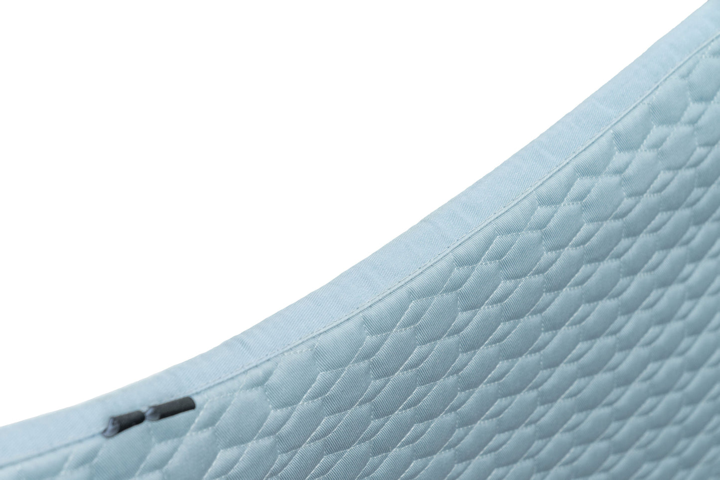 Halter Ego European Cotton Dressage Saddle Pad - Light Blue with Crystals & Light Blue/Silver Twisted Rope Trim