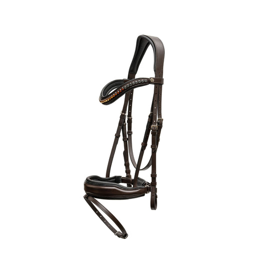 Halter Ego® The Sarah - Maple Brown Leather Snaffle Bridle with Removable Flash