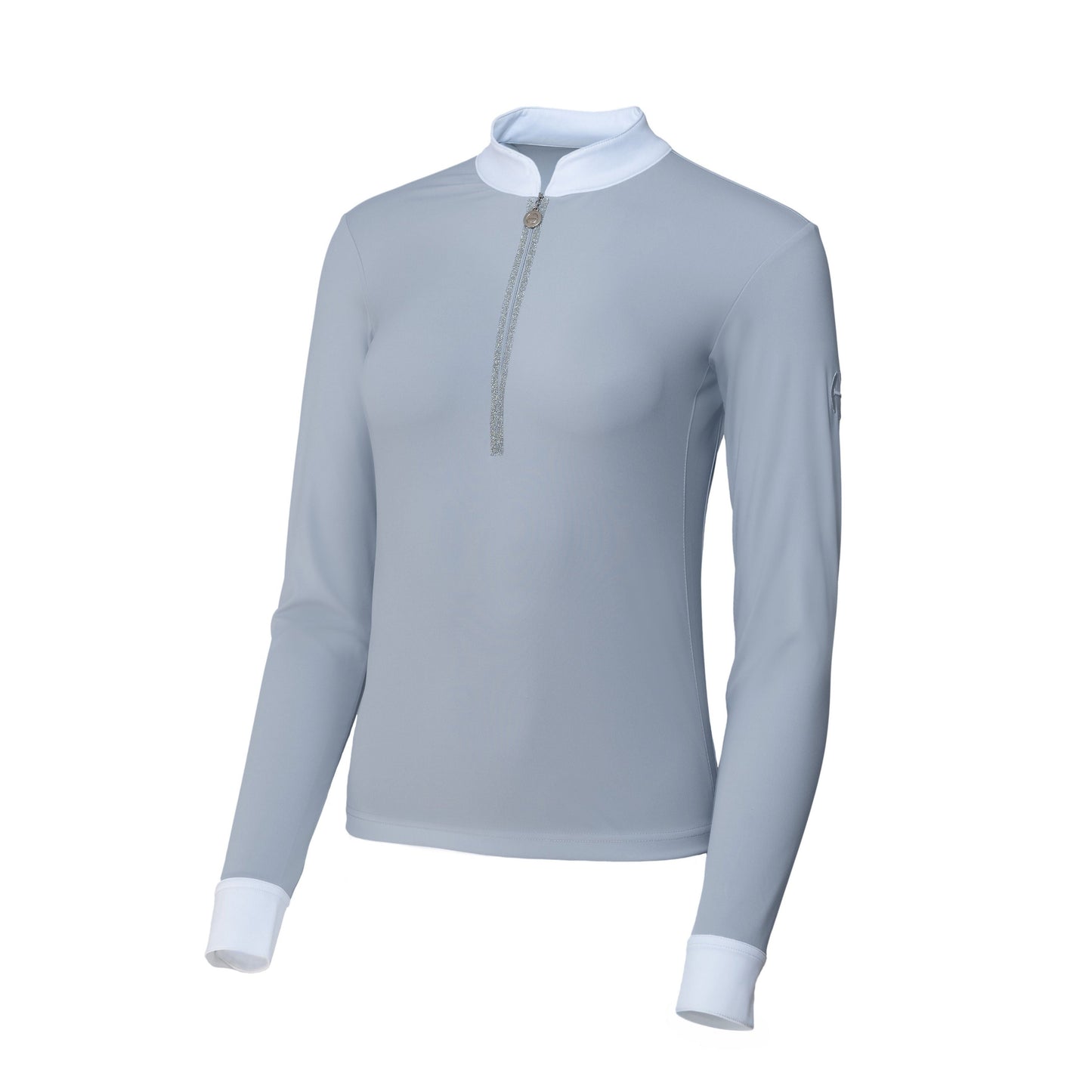 Halter Ego® Heidi - Long Sleeve Riding Top with Crystal Fabric Trim