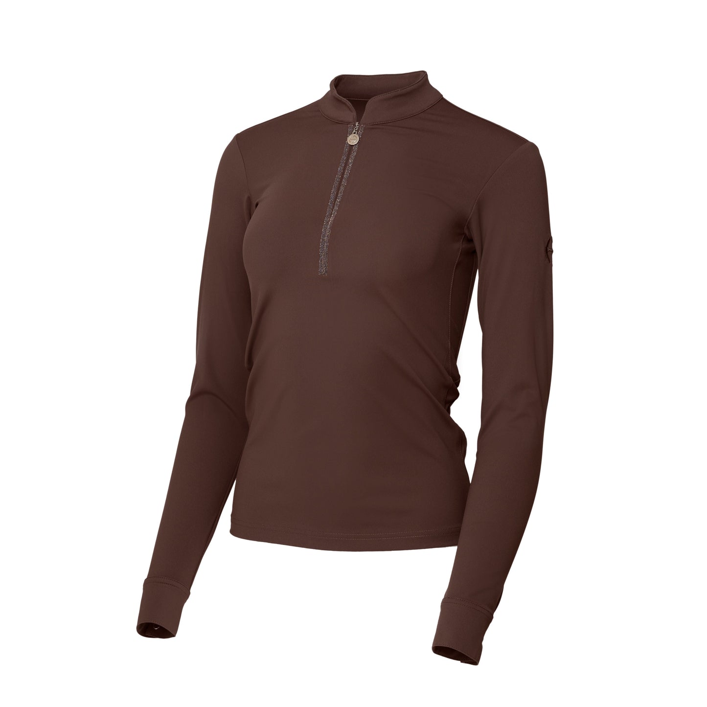 Halter Ego® Heidi - Long Sleeve Riding Top with Crystal Fabric Trim