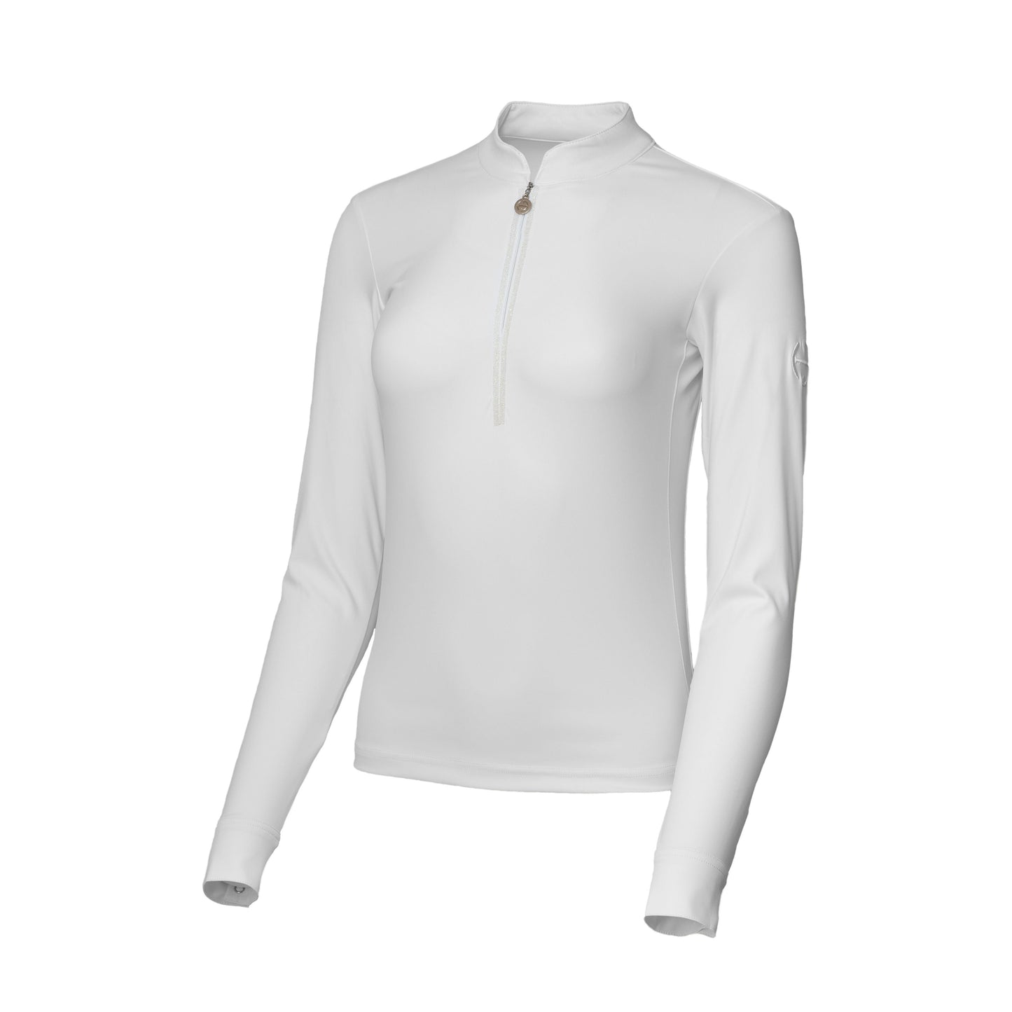 Halter Ego® Heidi - Long Sleeve Riding Top with Crystal Fabric Trim