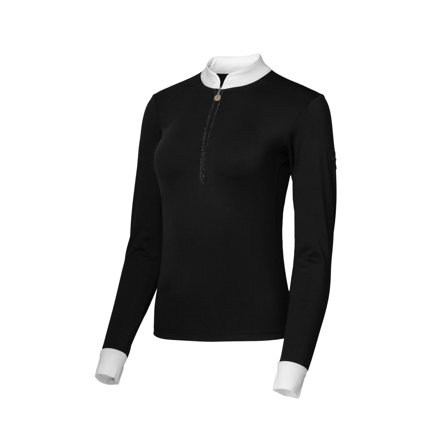 Halter Ego® Heidi - Long Sleeve Riding Top with Crystal Fabric Trim