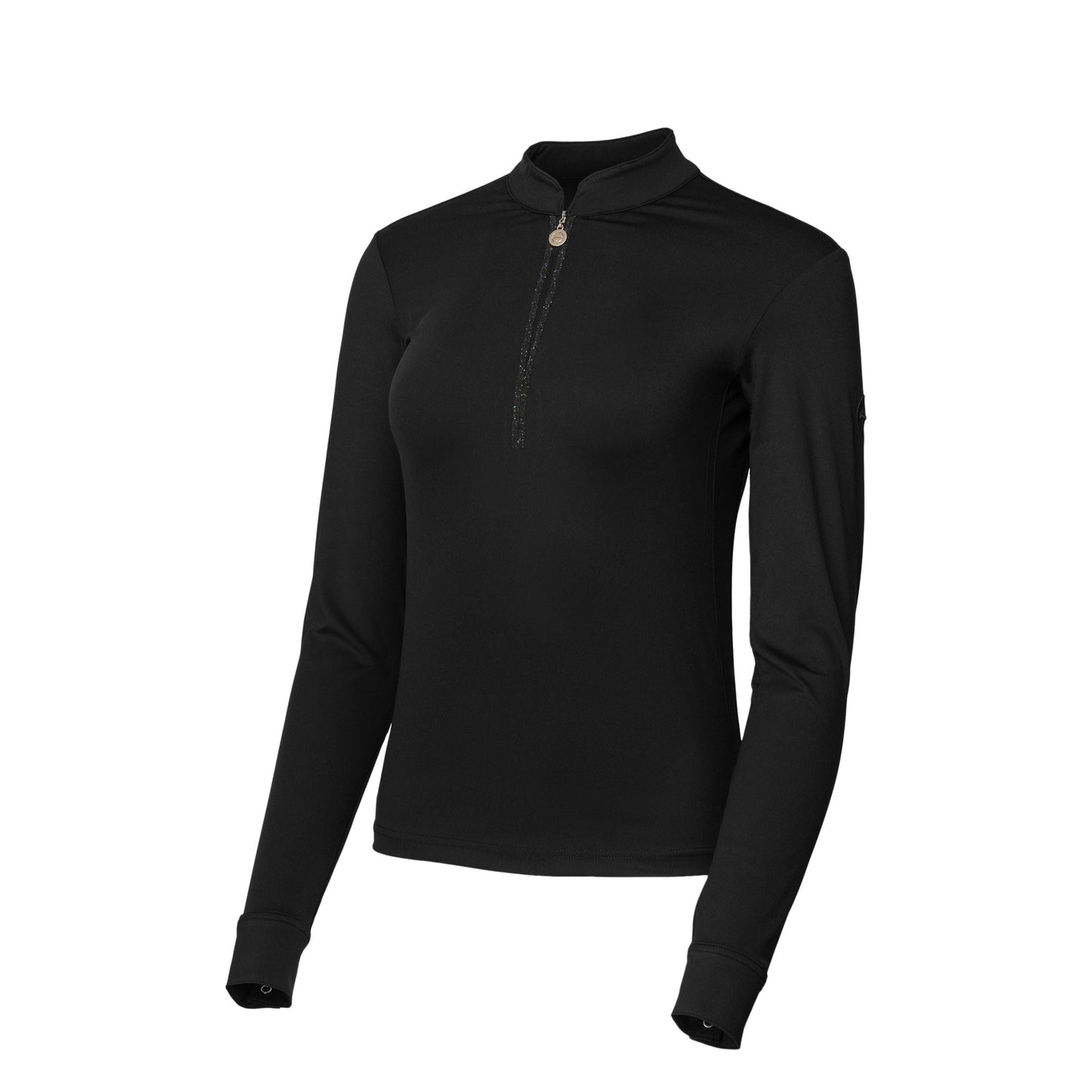 Halter Ego® Heidi - Long Sleeve Riding Top with Crystal Fabric Trim