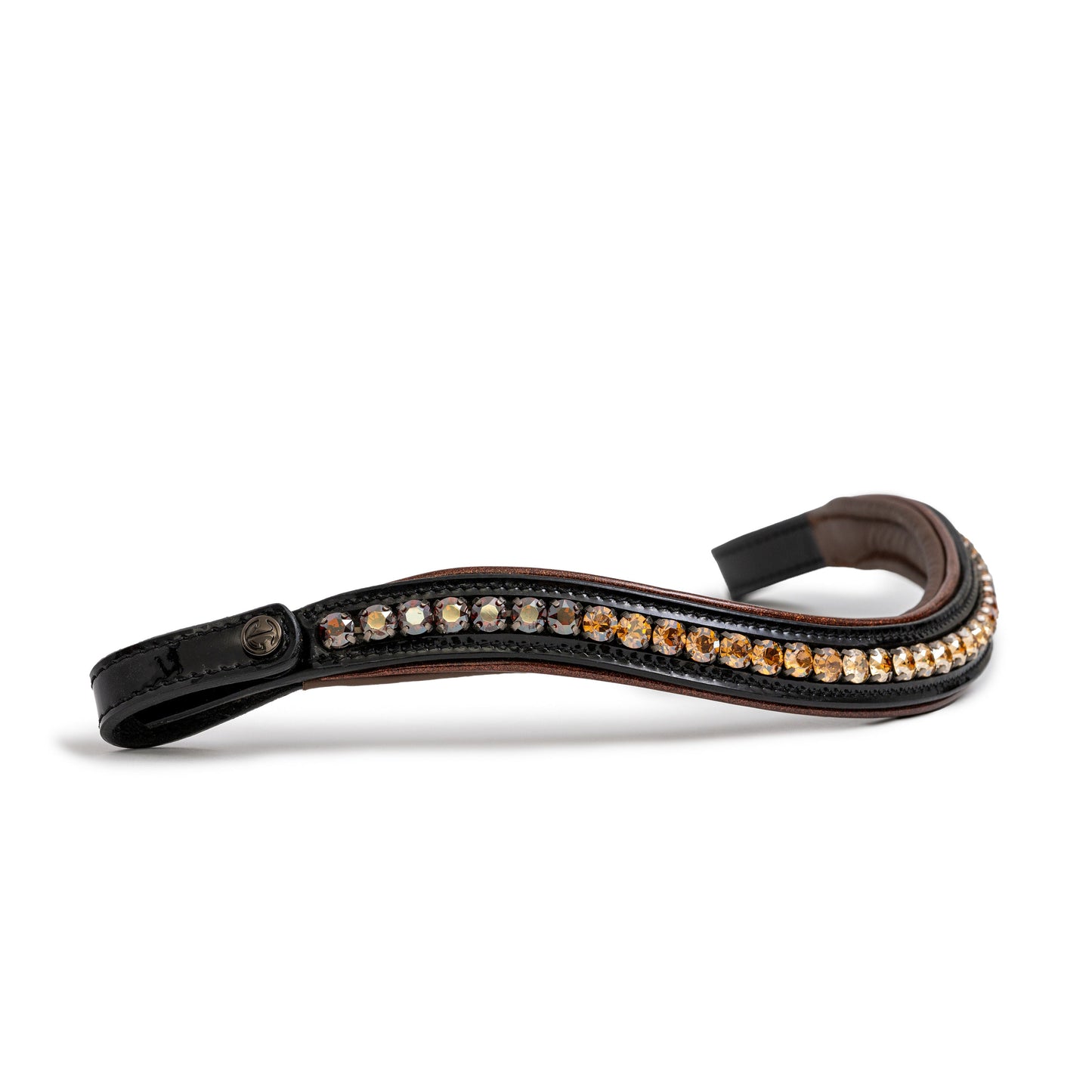 Halter Ego® The Palermo Black Patent Leather Snaffle with Brown Padding