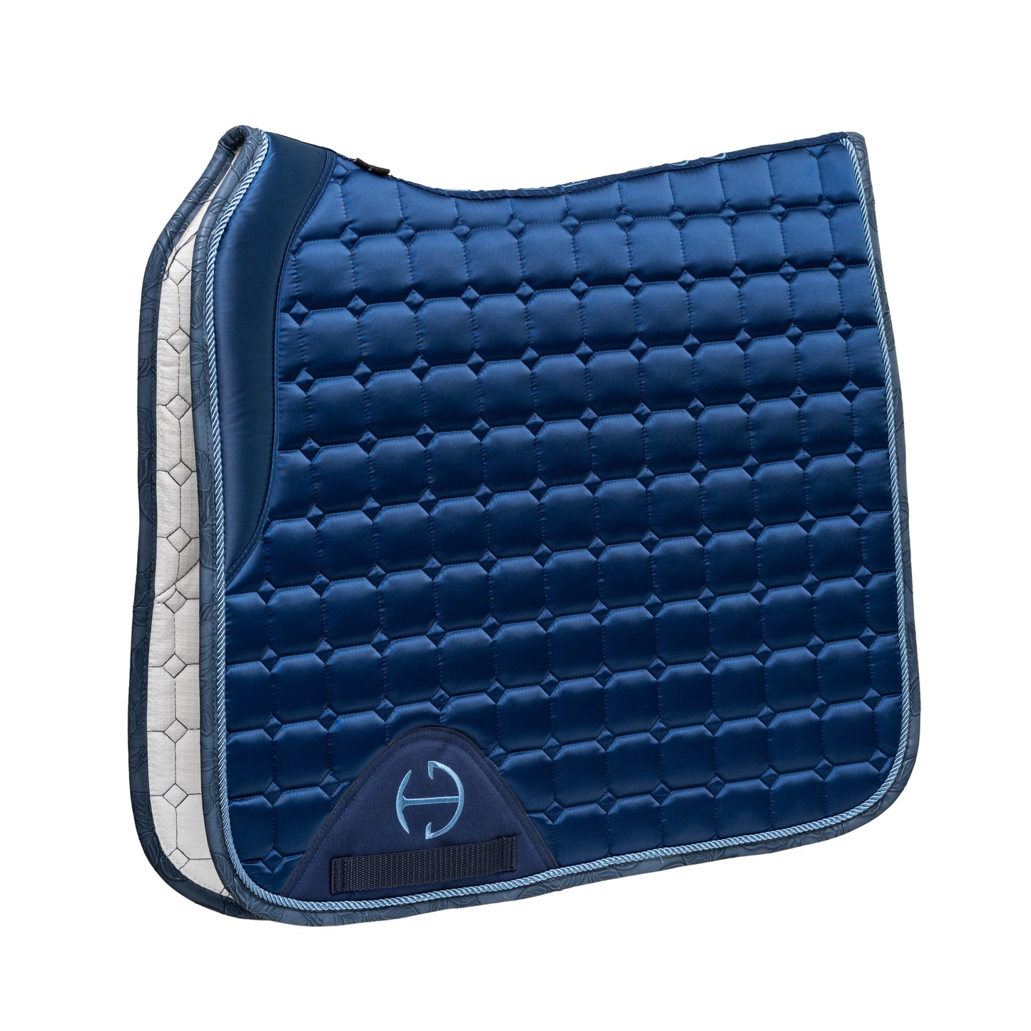 Halter Ego® Romance Collection Satin Classic Dressage Saddle Pad (Full) - Prussian Blue