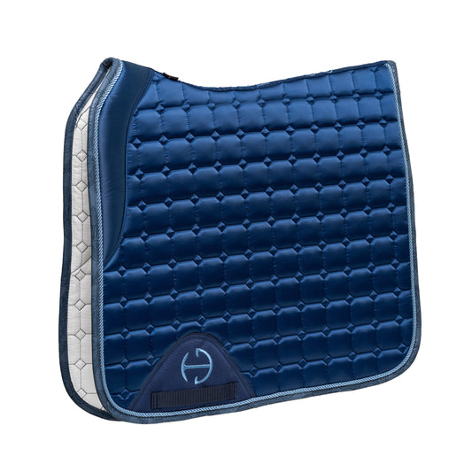 Halter Ego® Romance Collection Satin Classic Dressage Saddle Pad (Full) - Prussian Blue