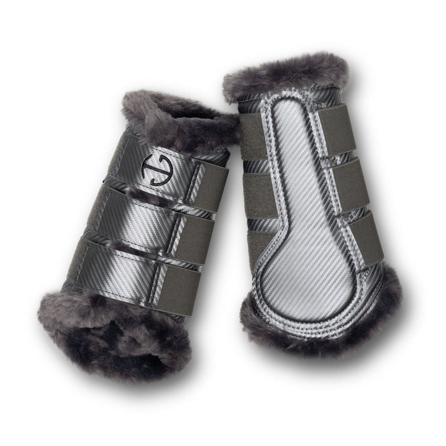Halter Ego® Metallics Collection: Carbon Tech Brushing Boots - Platinum