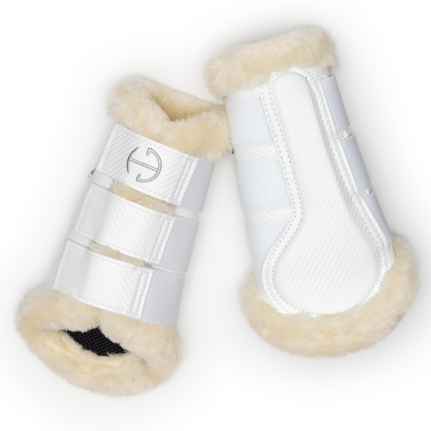 Halter Ego® Carbon Tech Collection MESH LINED Brushing Boots - White / Natural