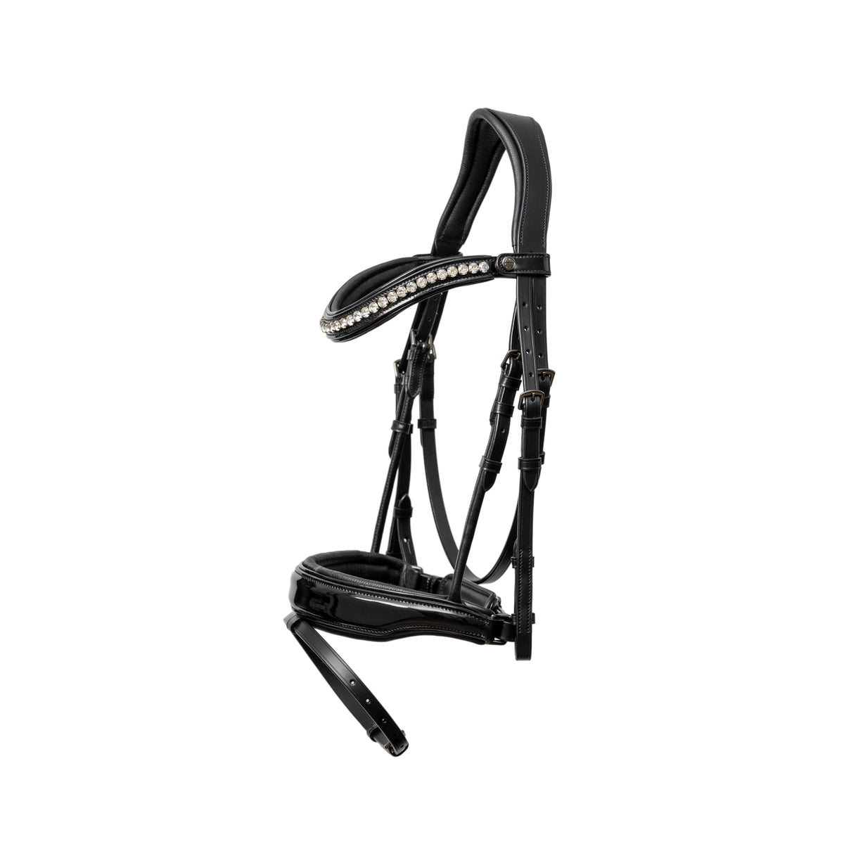 Halter Ego Valentina Black Patent Sparkle Snaffle Bridle