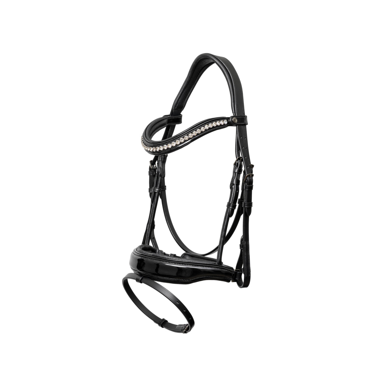 Halter Ego Valentina Black Patent Sparkle Snaffle Bridle