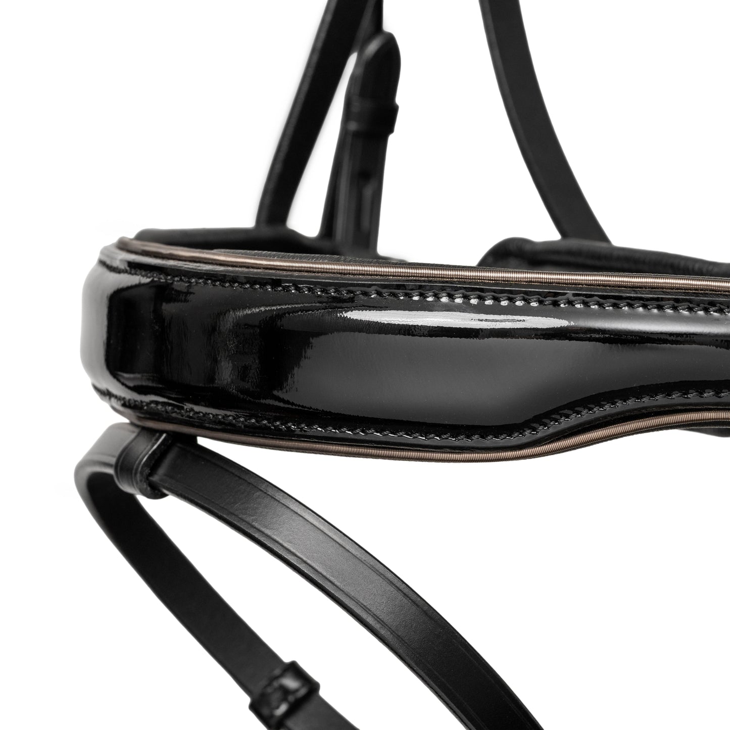 Halter Ego® Ocala Black Patent Leather Snaffle Bridle With Removable Flash