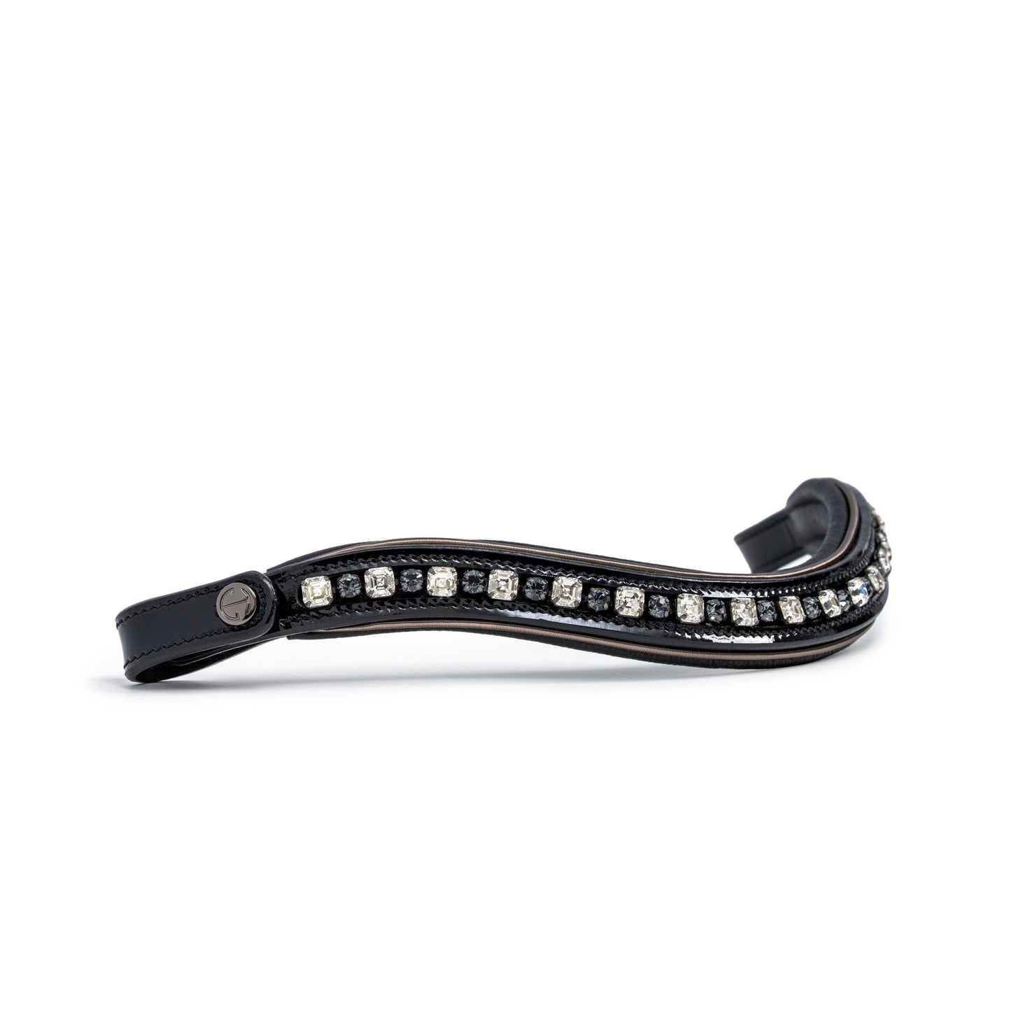 Halter Ego® Ocala Black Patent Leather Snaffle Bridle With Removable Flash