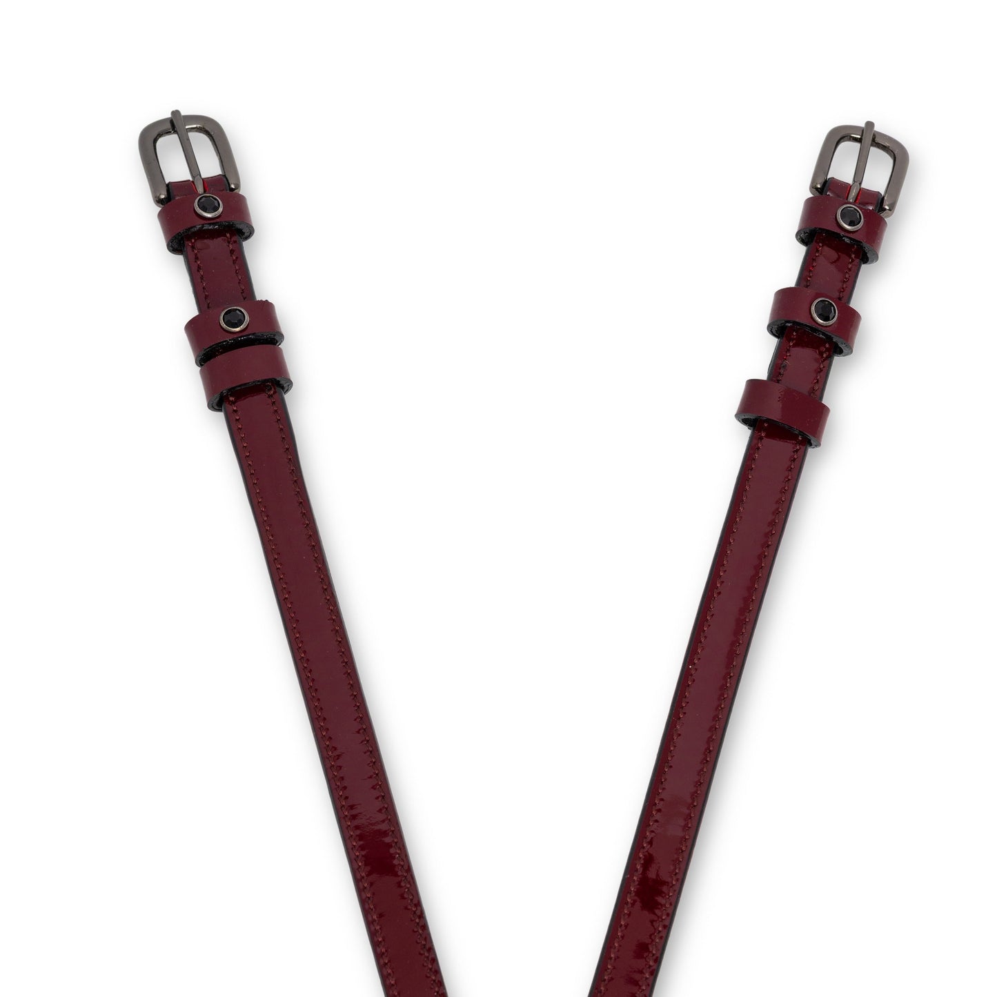 Halter Ego® Hayworth Burgundy Patent Leather Spur Straps