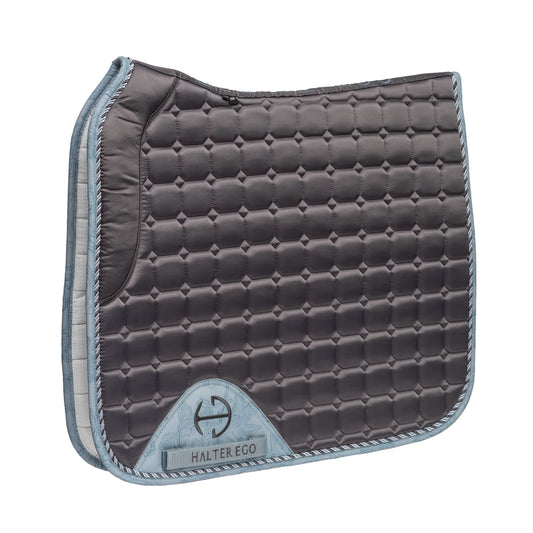 Halter Ego - Romance Collection Satin Classic Dressage Saddle Pad (Full) - Slate Luxe
