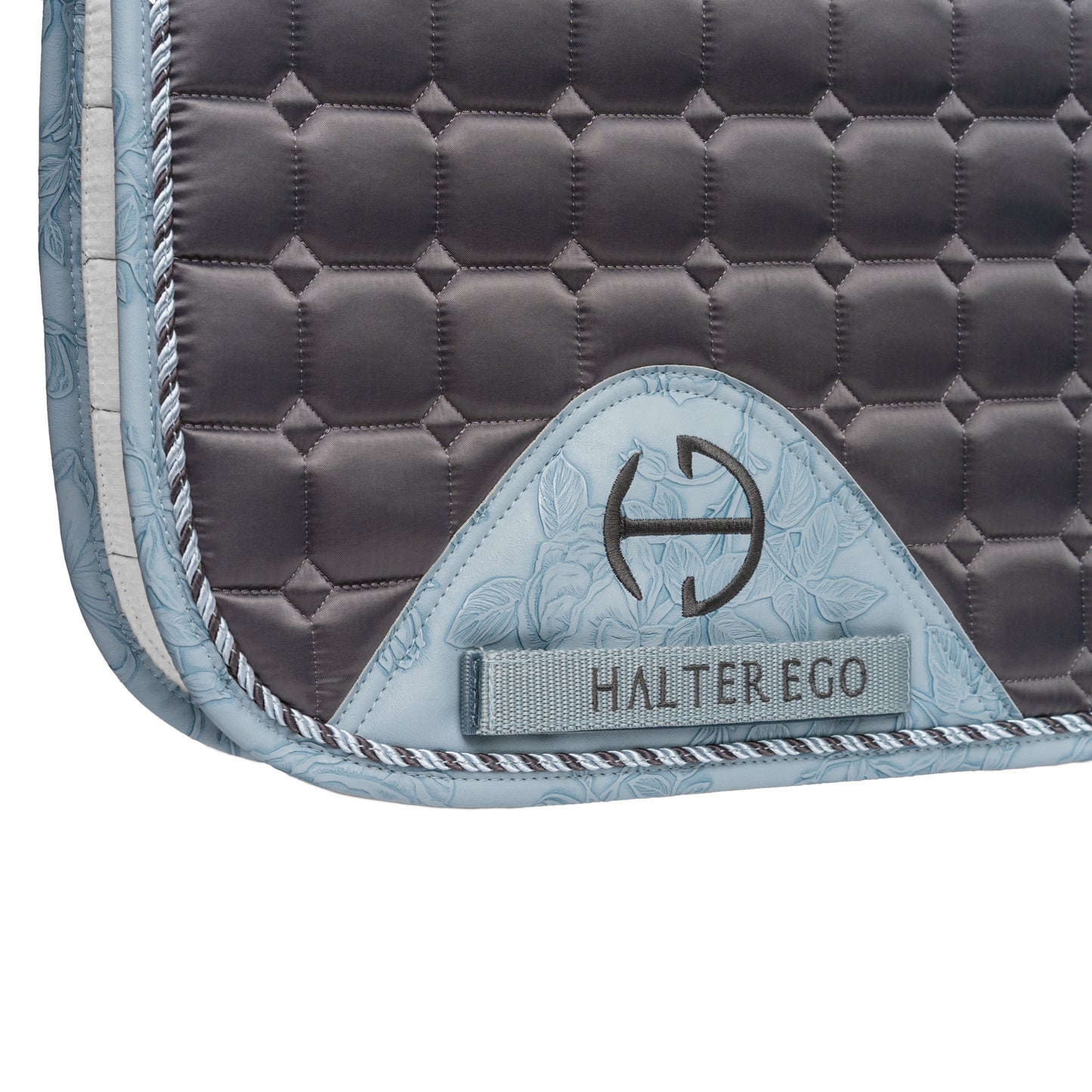 Halter Ego - Romance Collection Satin Classic Dressage Saddle Pad (Full) - Slate Luxe