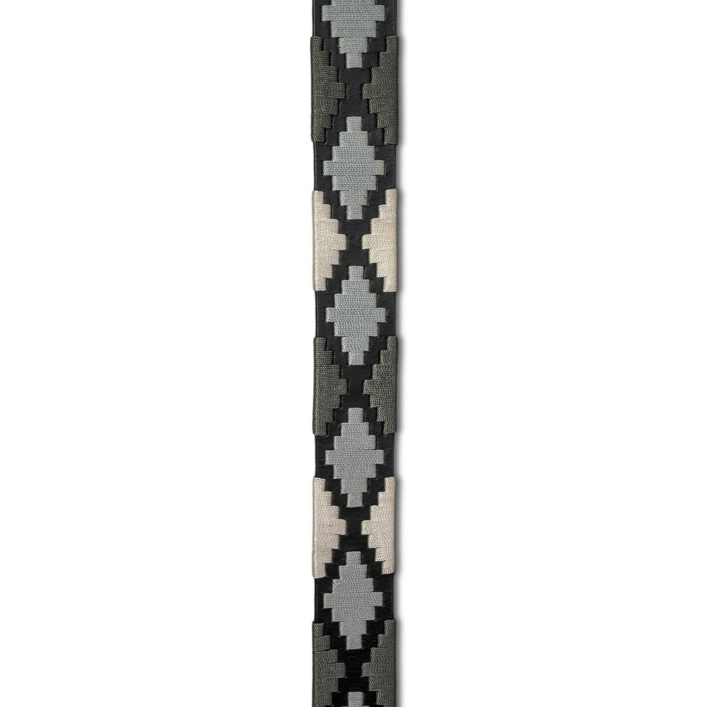Halter Ego® Sierra Blanca  -Gunmetal Grey, Silver & Pearl Black Leather Polo Belt