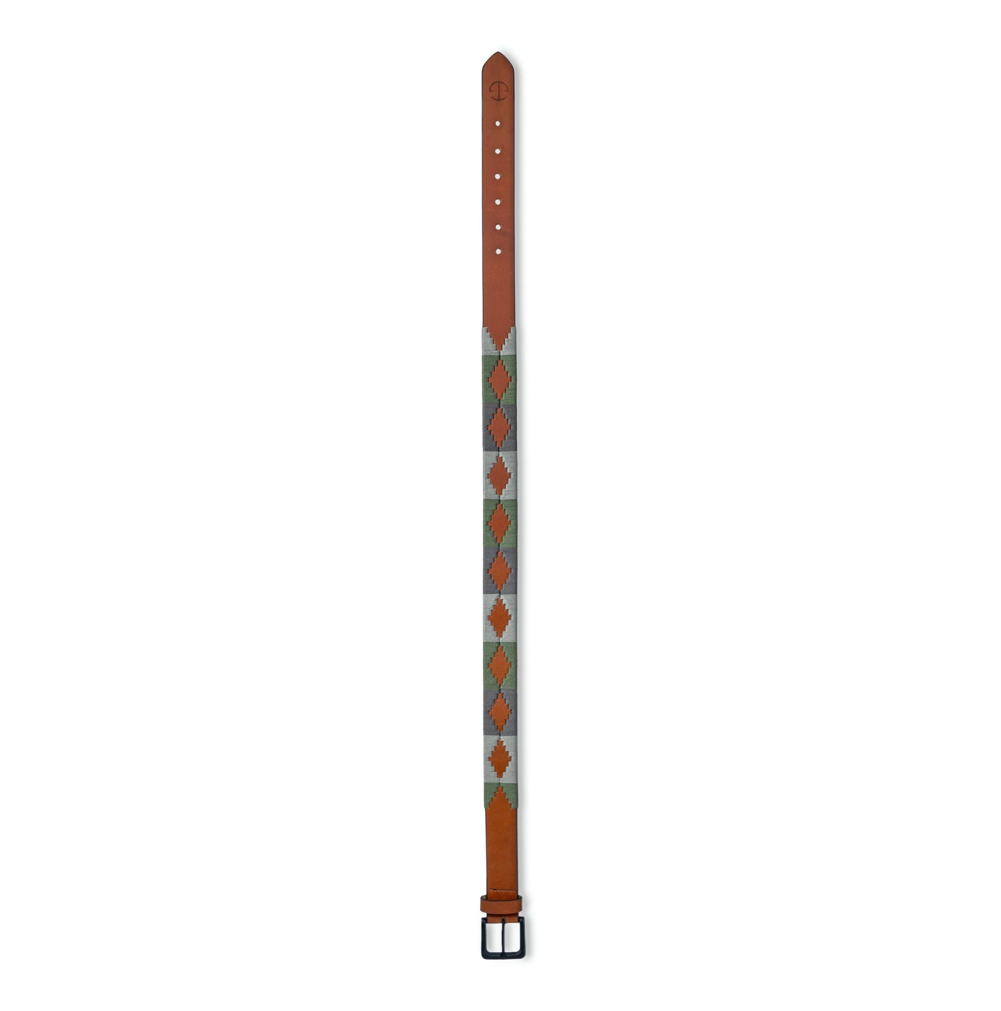 Halter Ego® El Valle  - Sage Green, Willow & Silver Cognac Leather Polo Belt