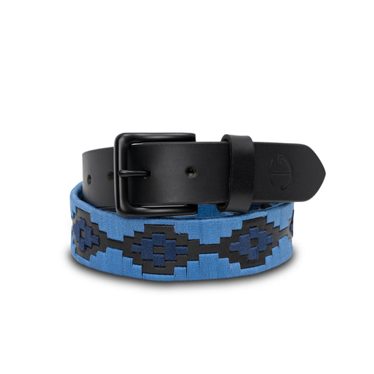 Halter Ego® Azul Nocturno - Midnight  & Sky Blue Black Leather Polo Belt