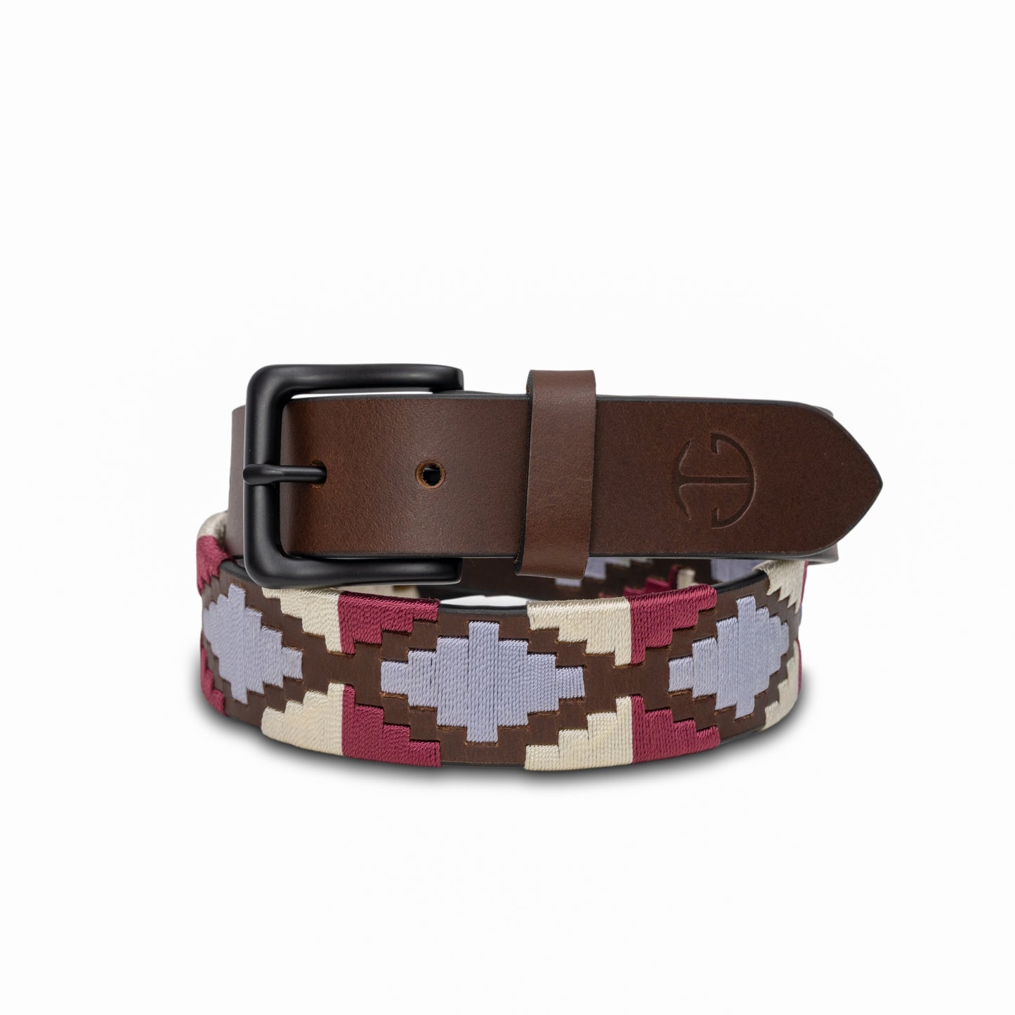 Halter Ego® Viñedo - Burgundy, Lavender Ice Blue, Brown & Ivory Brown Leather Polo Belt