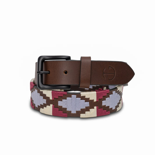 Halter Ego® Viñedo - Burgundy, Lavender Ice Blue, Brown & Ivory Brown Leather Polo Belt