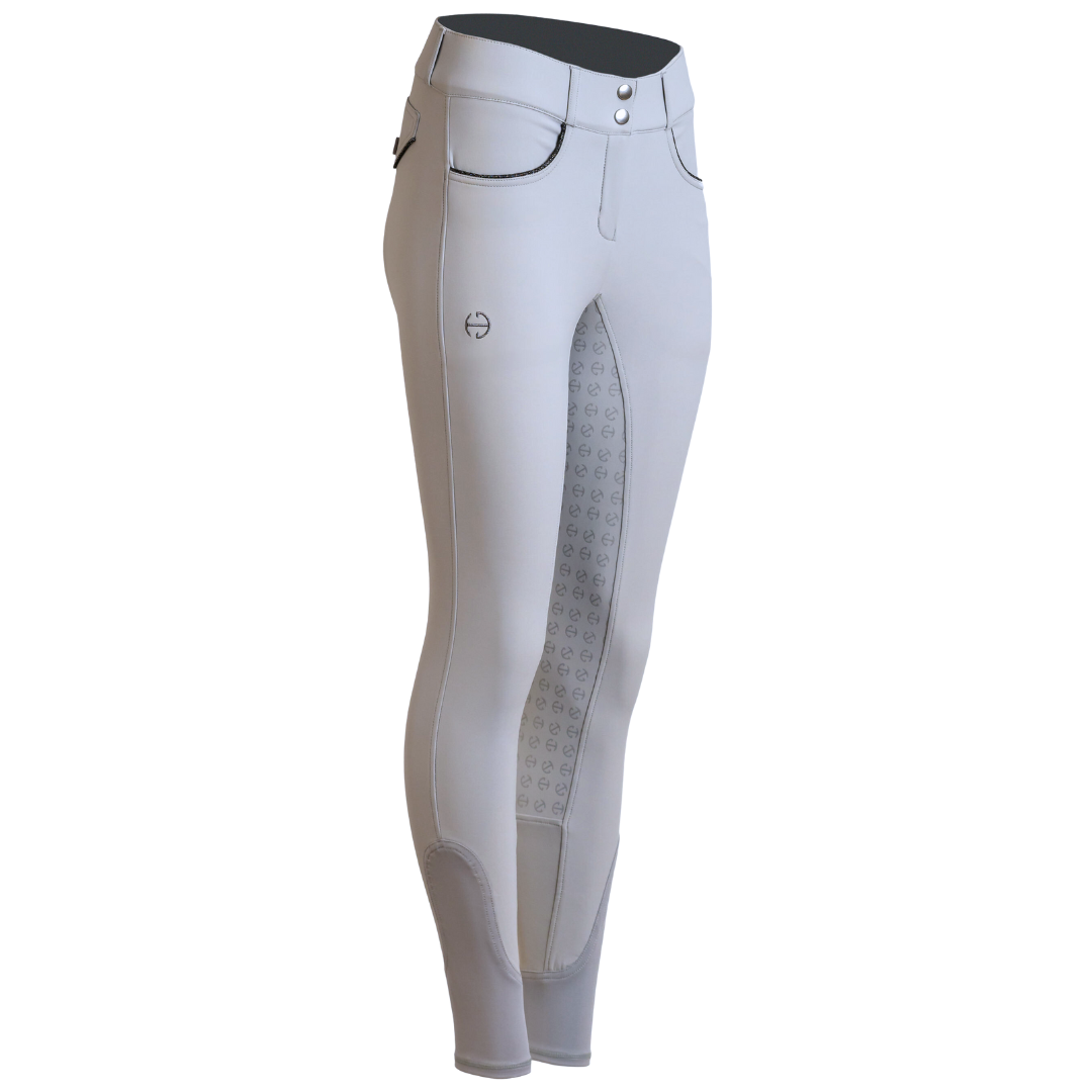 Halter Ego® Evolution Mid Waist Full Seat Breeches - Light Alloy Gray