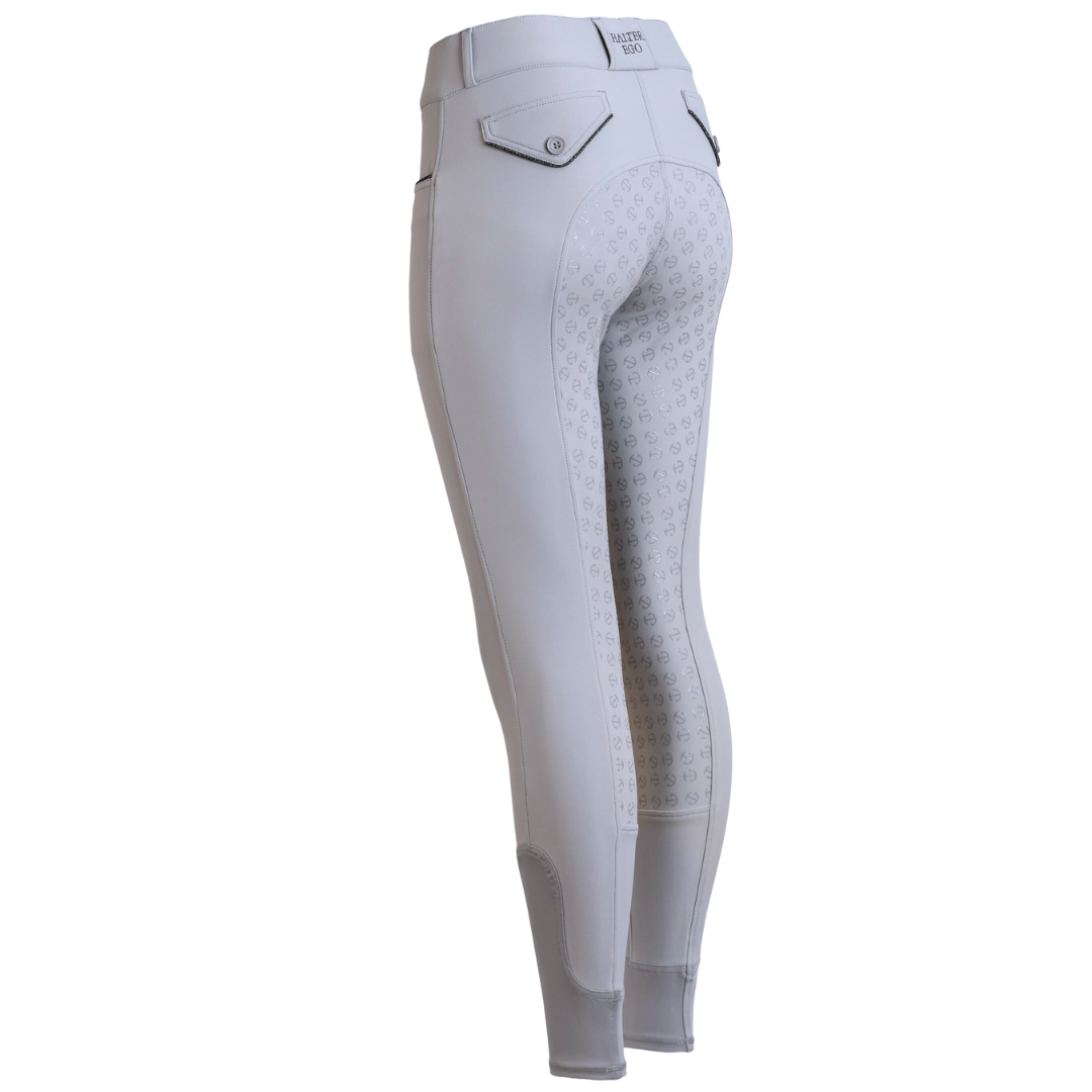 Halter Ego® Evolution Mid Waist Full Seat Breeches - Light Alloy Gray