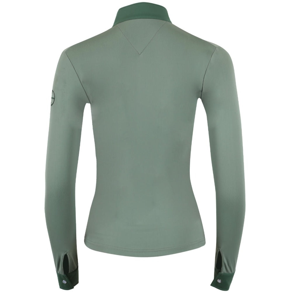 Halter Ego® Roxana - Sage & Hunter Green Long Sleeve Riding Shirt