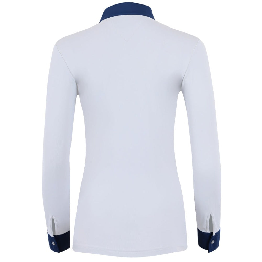 Halter Ego® Halter Ego®Roxana - Black & Luxe Gray Long Sleeve Riding Shirt