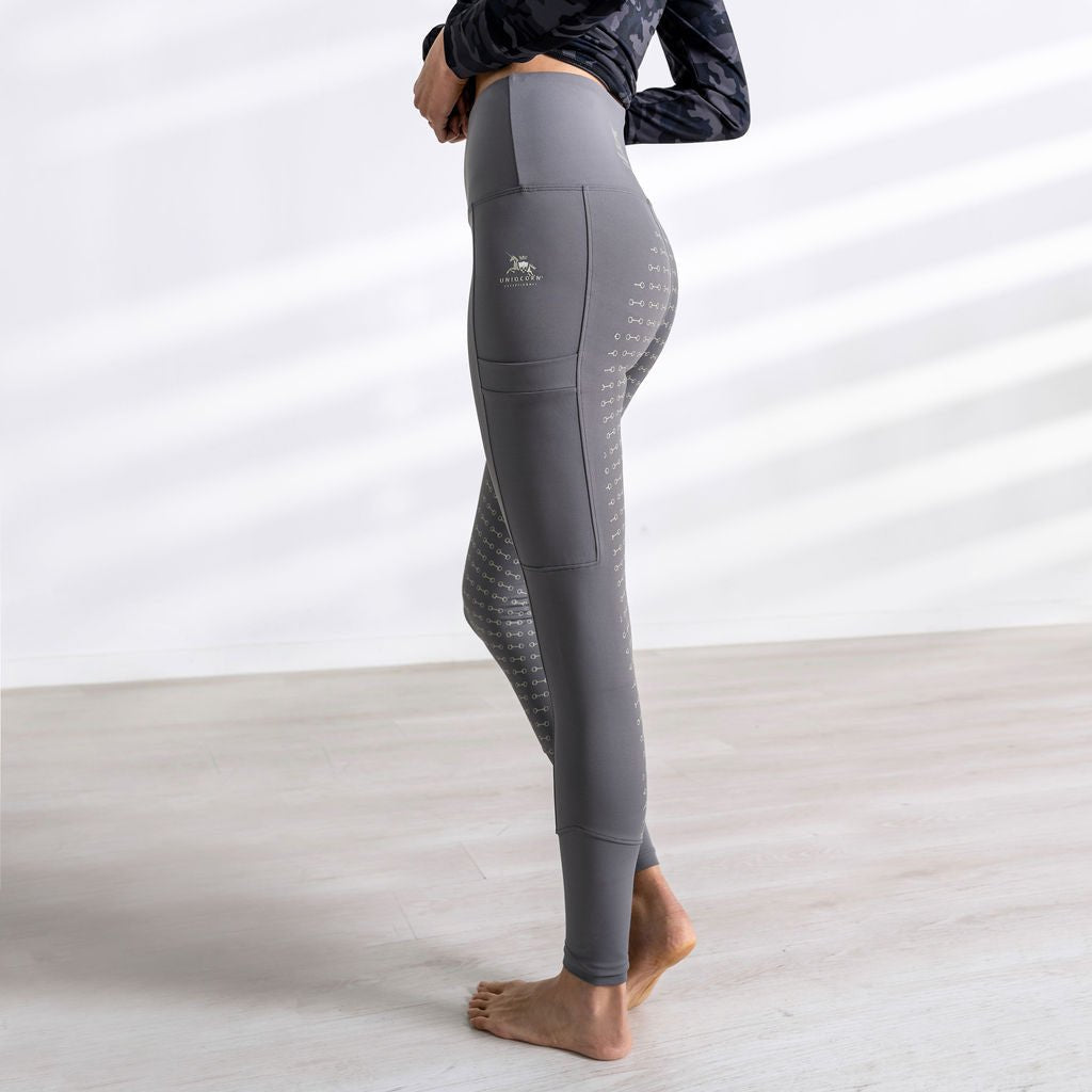 Uniqcorn Exceptionnel Hi-Rise Equestrian Tights "Shady Gray"