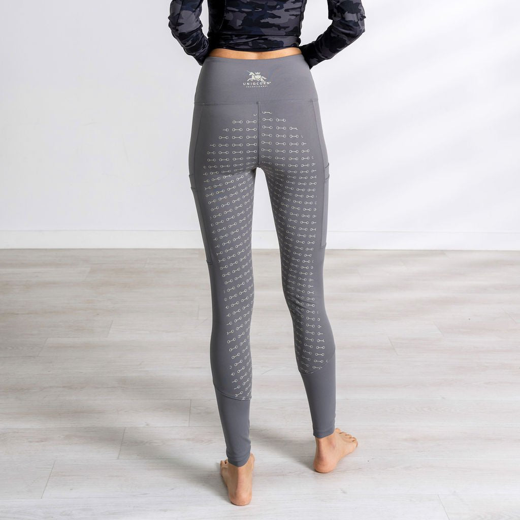 Uniqcorn Exceptionnel Hi-Rise Equestrian Tights "Shady Gray"