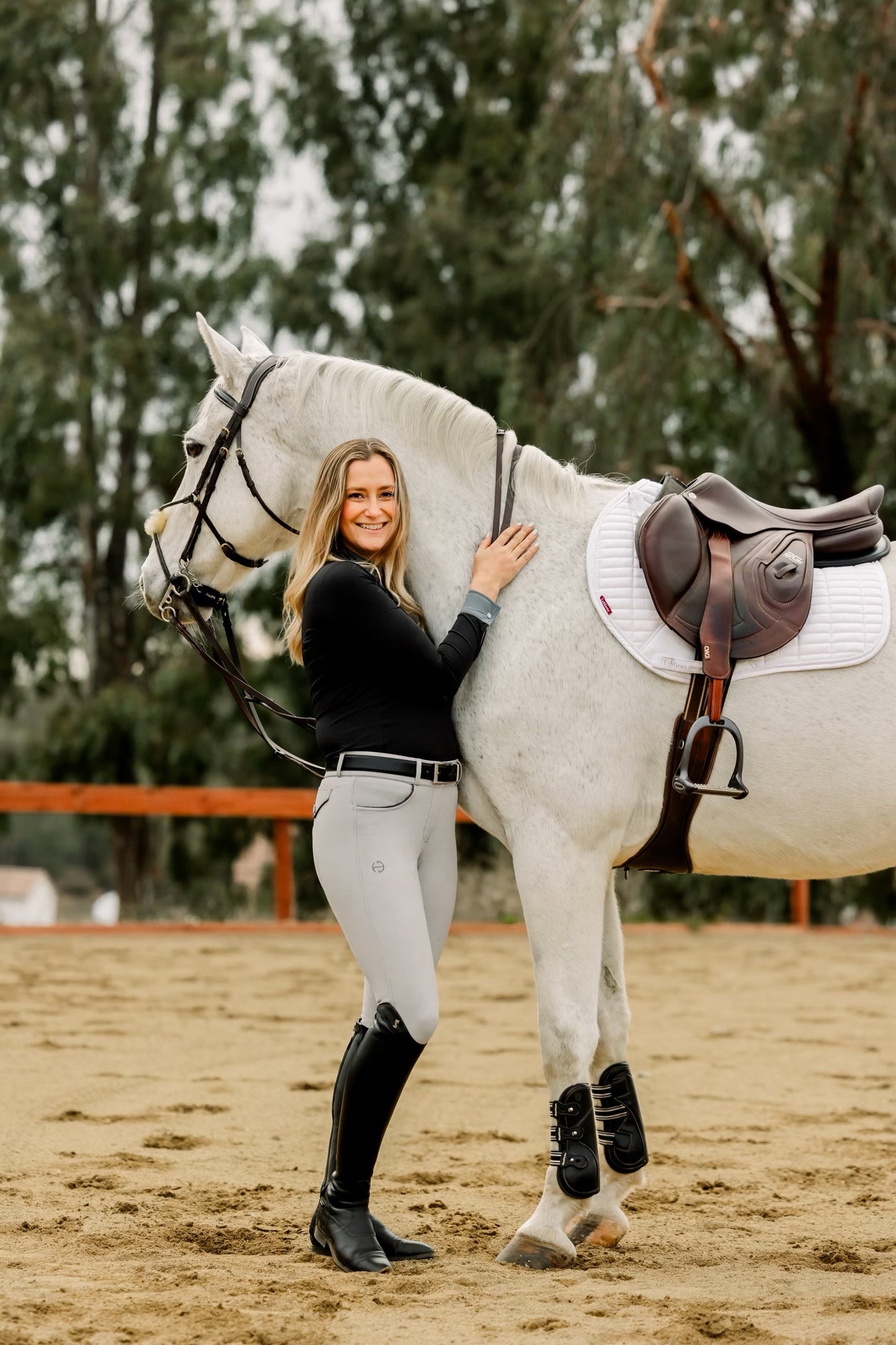 Halter Ego® Evolution Knee Patch Breeches - Alloy + Anthracite