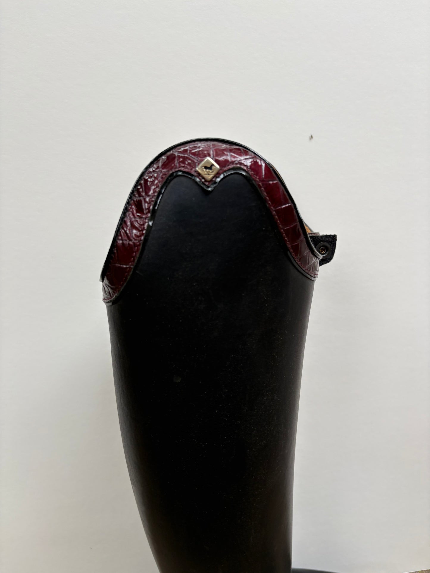 Size: 43 Wide 35.5/46.5 - DeNiro Raffaello - Black Leather with Burgundy Croc - DEMO