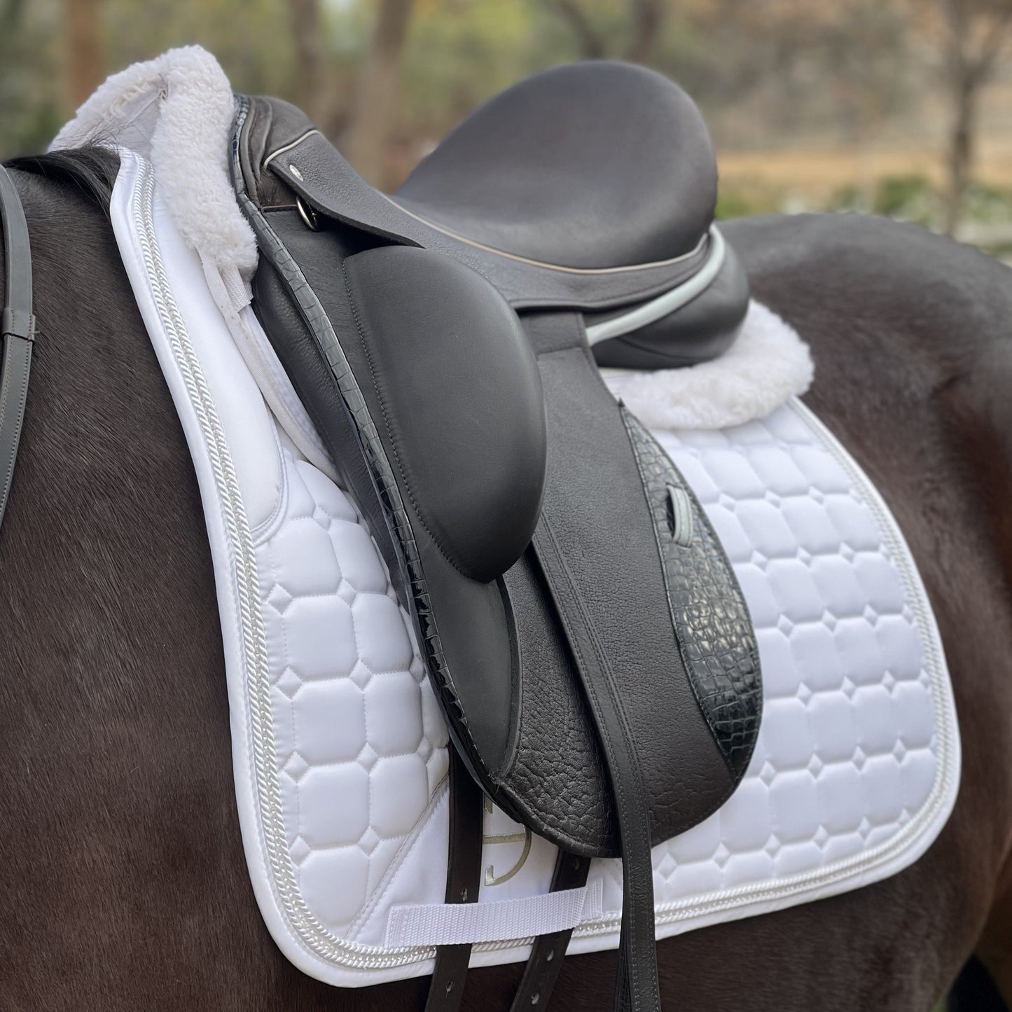 Halter Ego - Satin Classic Dressage Saddle Pad - White