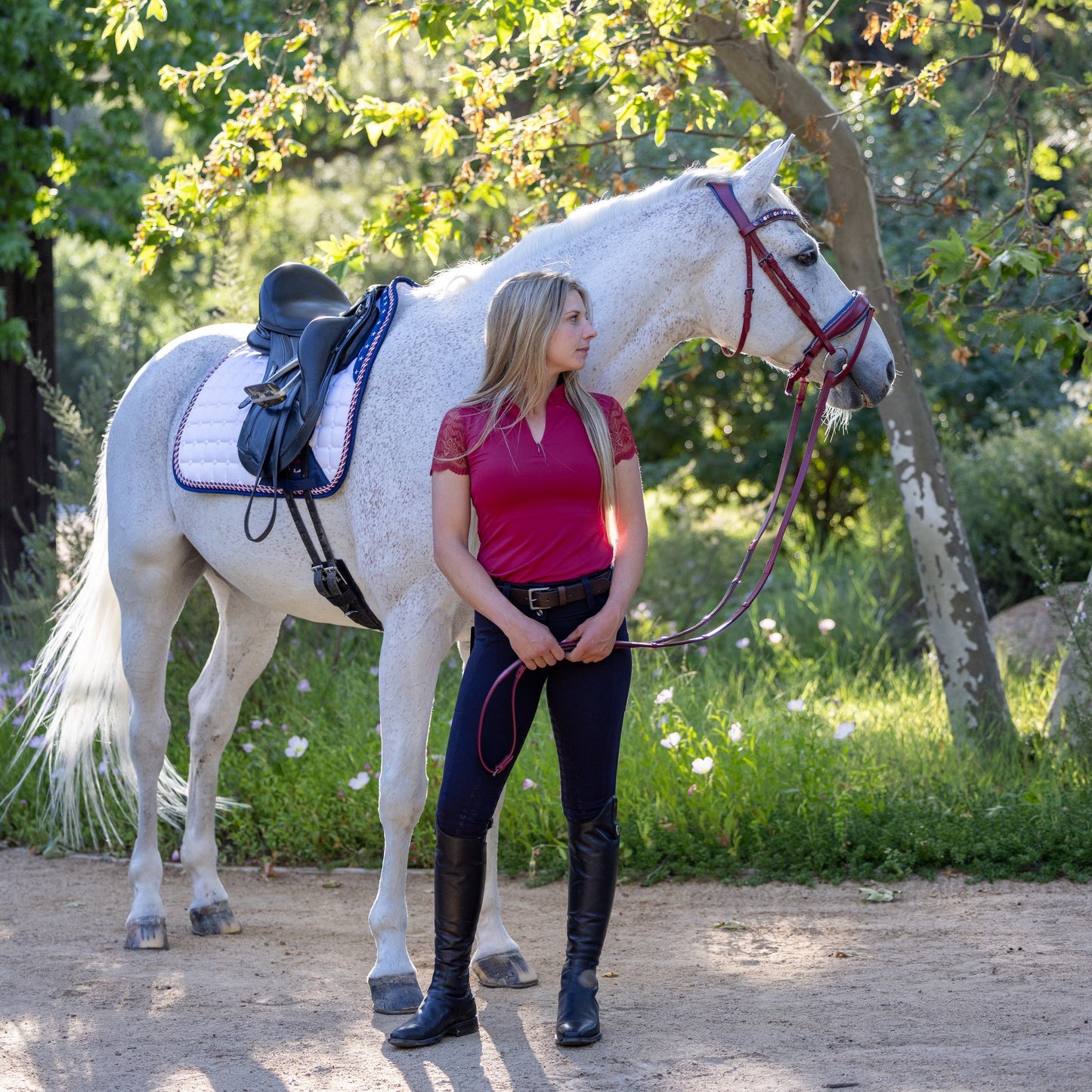 Halter Ego - Limited Edition TEAM USA Satin Classic Dressage Saddle Pad (Full)